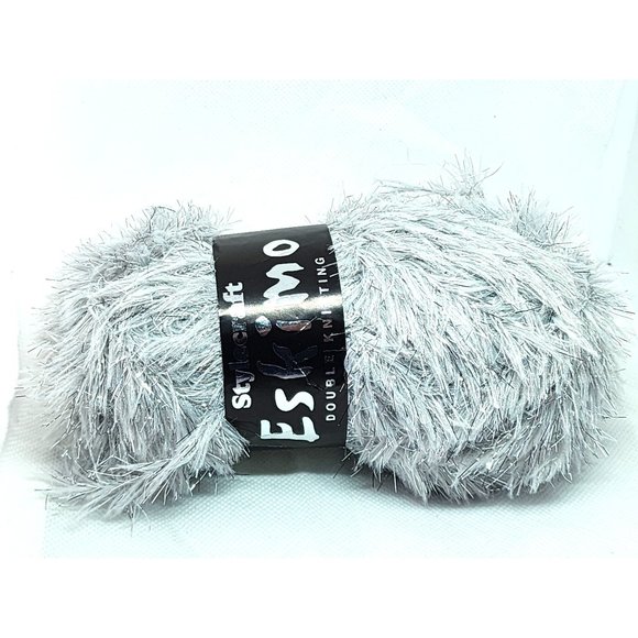 Stylecraft Eskimo Double Knitting 50g Platinum Dye 5502 Metalized Polyester Yarn - Picture 14 of 15